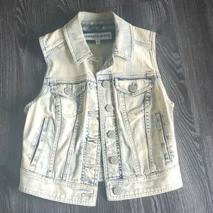 Express Light Blue Denim Vest XS